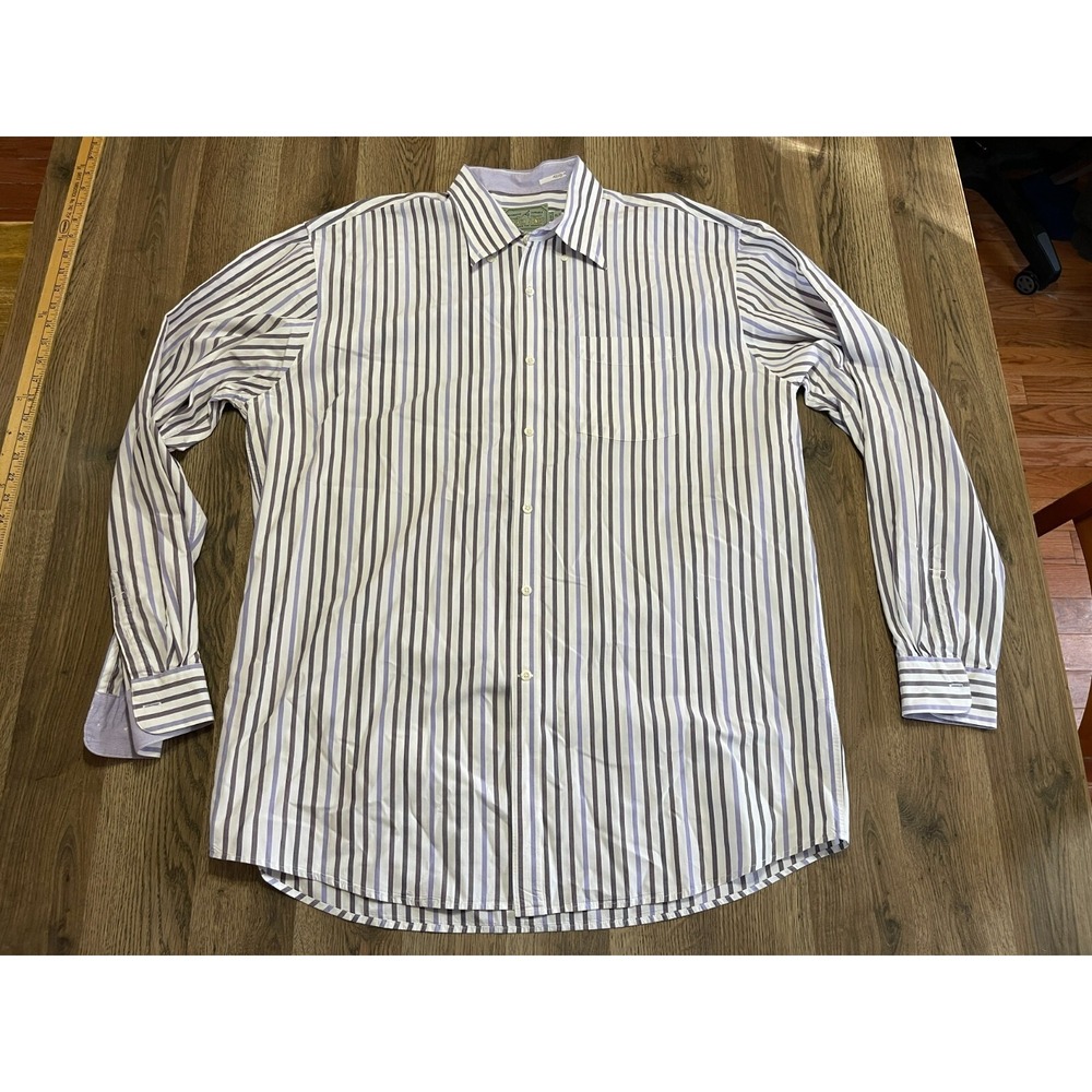 Cooper Jones Shirt, Men's Size XL Tall, White Purple, Striped, Button Down